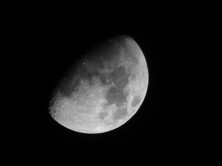 waxing gibbous moon in the night