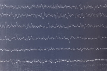 Seismograph Record of an Earthquake on old paper