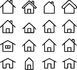 Home icons line collection. Vector