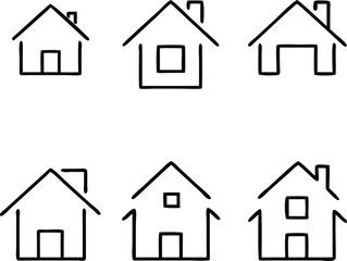 Home icons line collection. Vector