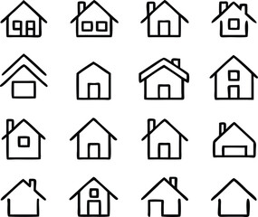 Home icons line collection. Vector