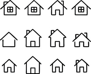 Home icons line collection. Vector