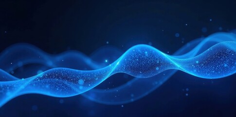 Fototapeta premium Abstract blue digital waves flow across dark and white backdrop , pattern, technology, pulse