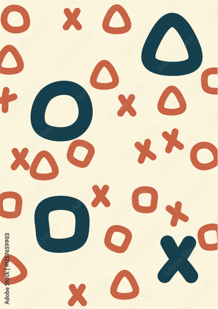 Fototapete abstract background of triangular, square, circle and triangular shapes