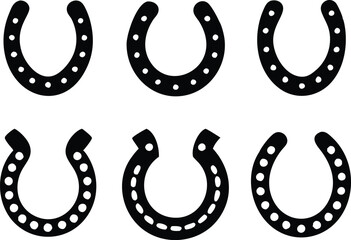 Horseshoe icon set. Vector