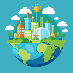 Obraz premium Green Cityscape: Urban Transformation for Earth Day eco hope nature growth future