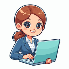 Businesswoman working on a laptop