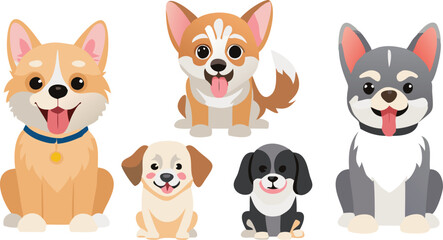 Different dogs collection. Vector