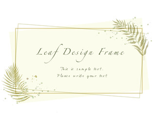 Obraz premium simple leaf text frame