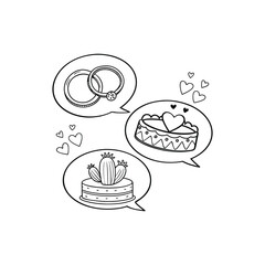 Hearts. Hand-drawn design elements