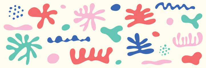 Set of hand drawn organic shapes. Design with abstract elements. Vector illustration