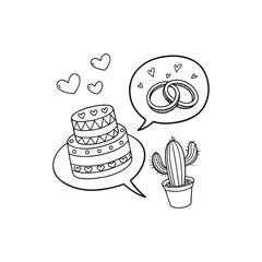 Hearts. Hand-drawn design elements