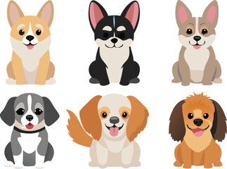 Different dogs collection. Vector
