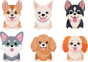 Different dogs collection. Vector