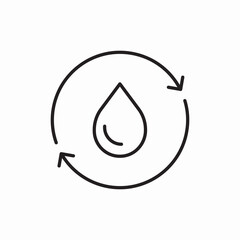 Water recycling drop cycle icon vector sign