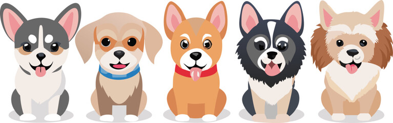 Different dogs collection. Vector