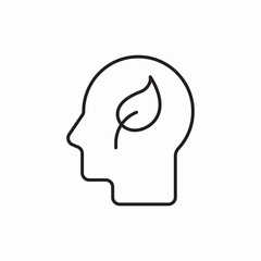 Eco thinking mind leaf icon vector sign