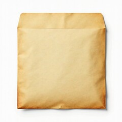 Aged paper envelope, front view, white background, brown paper, envelope, mail