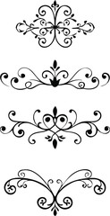 Vintage border and divider vector set