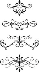 Vintage border and divider vector set
