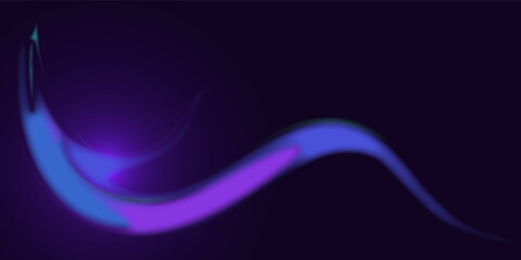 Abstract blurred background. Smooth blurred wave in neon colors on dark blue background for web...