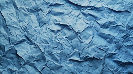 Fototapeta premium Blue, crumpled abstract texture background.