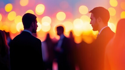 Two men in suits at a party.