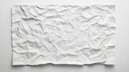 Obraz premium Crumpled white paper sheet on a plain backdrop