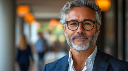 Obraz premium Portrait photography of professional man smiling indoors