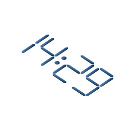 The digital clock template displays 14:29 an elegant 24-hour format with a blue interface.