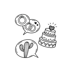 Hearts. Hand-drawn design elements