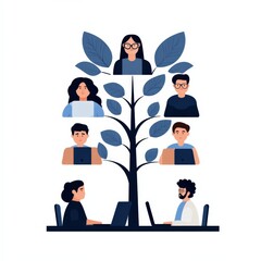 Remote Team Structure in Tree Illustration