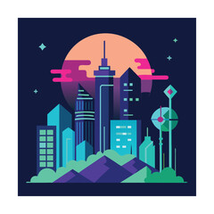 Obraz premium city in the night