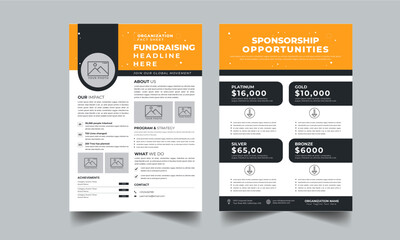 Nonprofit Event Sponsorship Levels Fundraising Flyers 2 style design layout concept