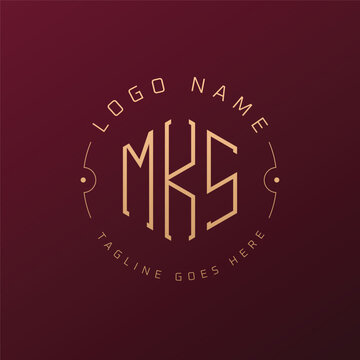 Luxury MKS Logo Design, Elegant Letter MKS Monogram Logo. Minimalist Polygon MKS Logo Design Template
