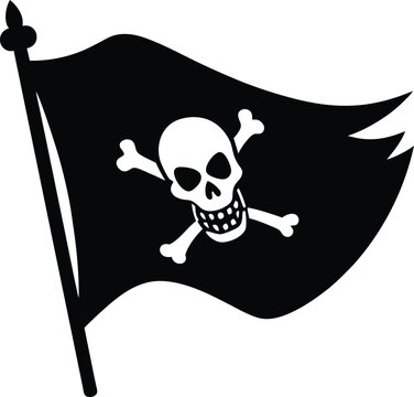 recommend clip art: Pirate flag silhouette vector illustration design isolated on white background