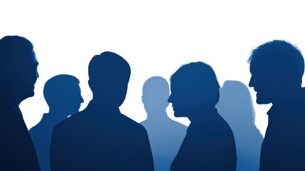 silhouette of diverse group of people