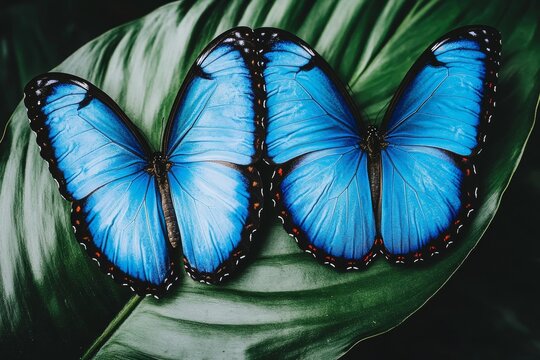 Sch&ouml;ner tropischer Schmetterling, Blauer Morphofalter, genannt Morpho peleides oder Himmelsfalter, geh&ouml;rt zur Familie der Edelfalter