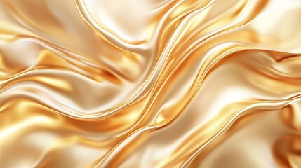 Fototapeta premium Abstract golden fabric flowing fluidly