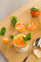 Seasonal citrus dessert with mint