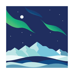 winter landscape vector illustration