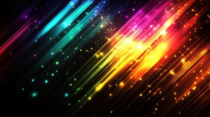 Obraz premium Abstract background with a colorful light effect and data flow, vector illustration
