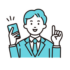 スマホを持つ若い会社員