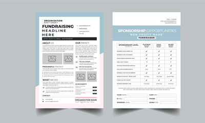 Nonprofit Event Sponsorship Levels Fundraising Flyers 2 style design layout concept