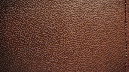 Brown textured leather with stitching detail.