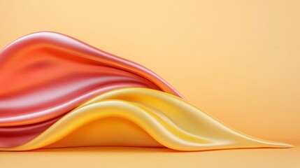 Naklejka premium A close up of a red and yellow fabric on a yellow background
