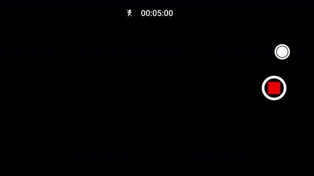 Horizontal smart phone camera screen recording overlay frame with transparent background, Smartphone video camera recording overlay frame with timecode counter