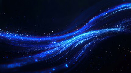Obraz premium Abstract Blue Particle Wave Background Image, Stunning Digital Art, Glowing Energy, Cosmic Nebula, Futuristic Design, SciFi Galaxy, Sparkling Glitter, Dynamic Flow, Elegant Swirl, Modern Texture