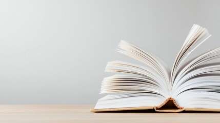 An open book sitting on top of a wooden table