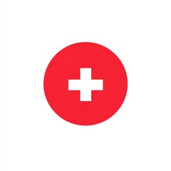 Obraz premium Red Circle Embracing a Medical Cross and a White Cross for First Aid